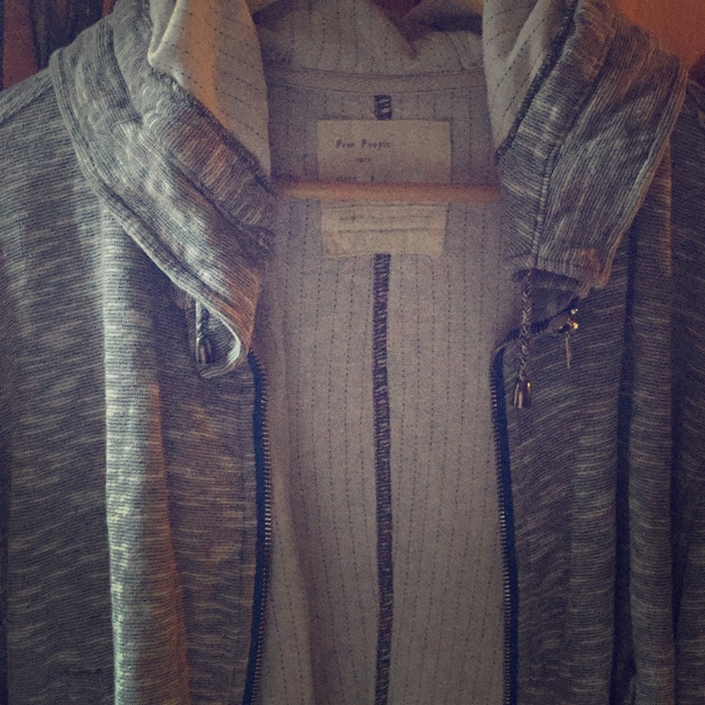 Free people casual zip up hoodie!